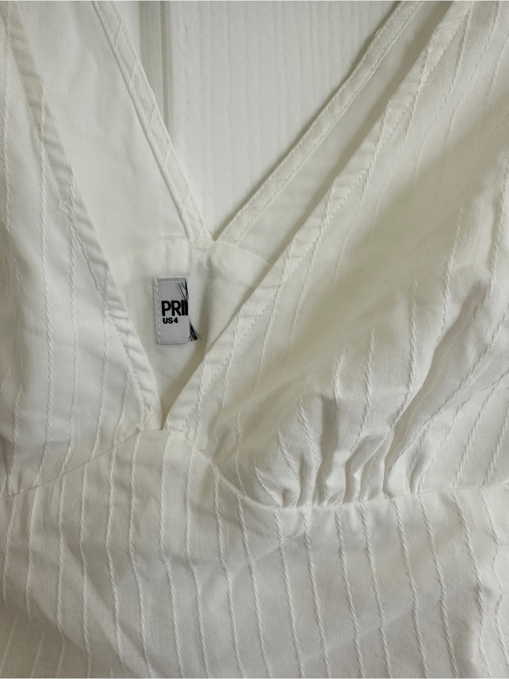 Princess Polly White V-Neck Ribbed Mini Dress - Picture 4 of 4